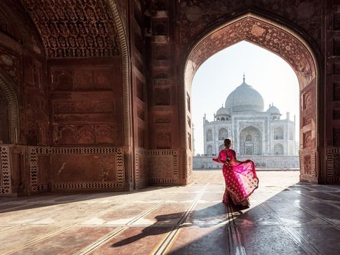 Widok na Taj Mahal