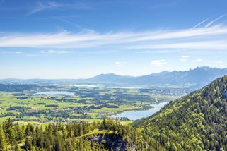 Widoki na piękny region Allgäu w Bawarii